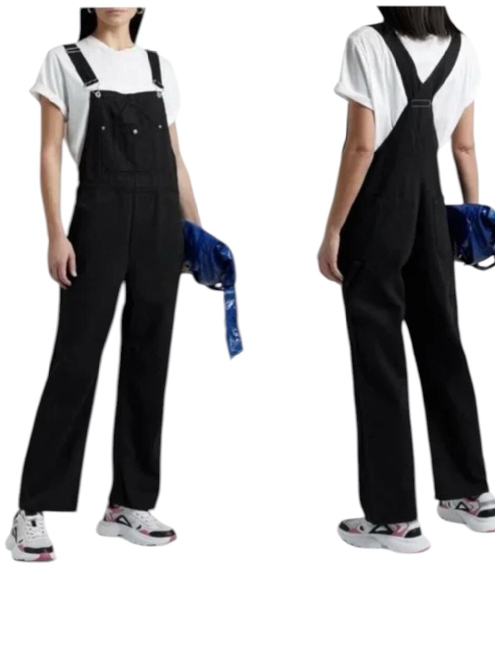 Rag & Bone Black Straight Leg Retro Grunge Preppy Overalls